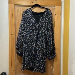City Chic Floral Faux Wrap dress